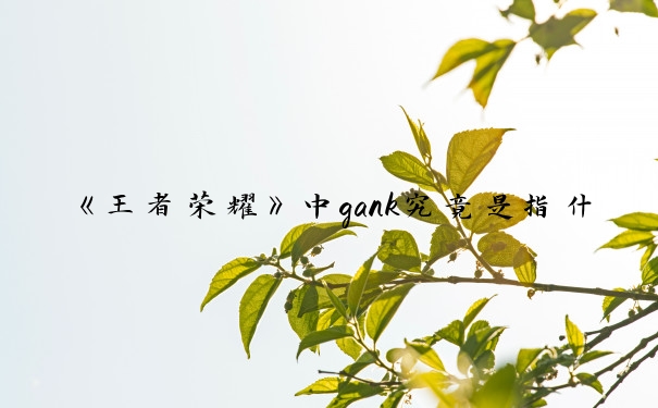 《王者荣耀》中gank究竟是指什么？深入解析王者荣耀gank含义